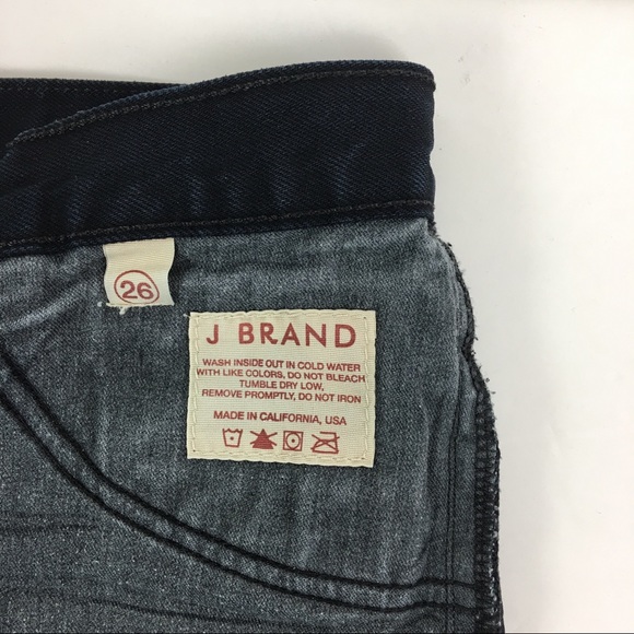 J Brand Dark Blue Distressed Cuffed Short Cosmos - Picture 5 of 6